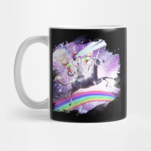 Lazer Rave Space Cat Riding Unicorn With Ice Cream Mug